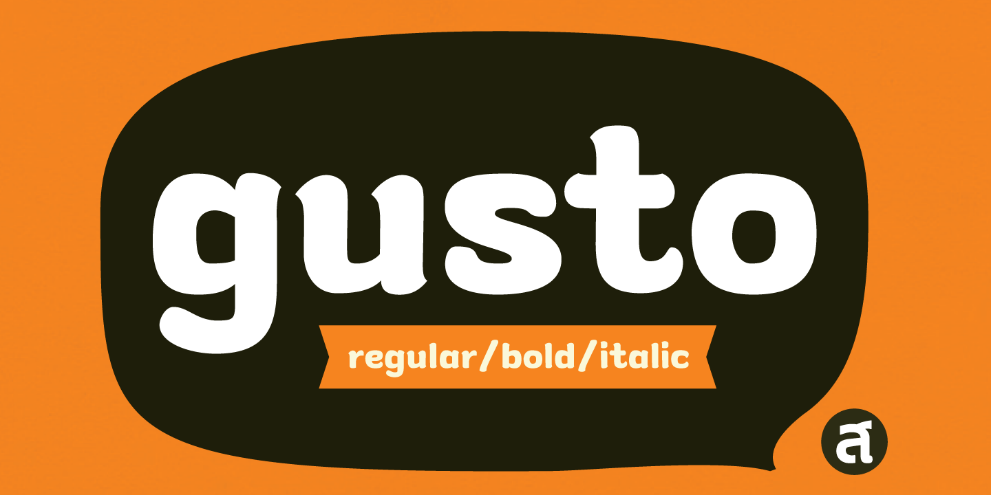 Beispiel einer Gusto Italic-Schriftart